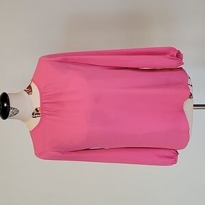 J. BY J.CREW dusty rose pink long sleeved blouse.  Soft silky material in size 0